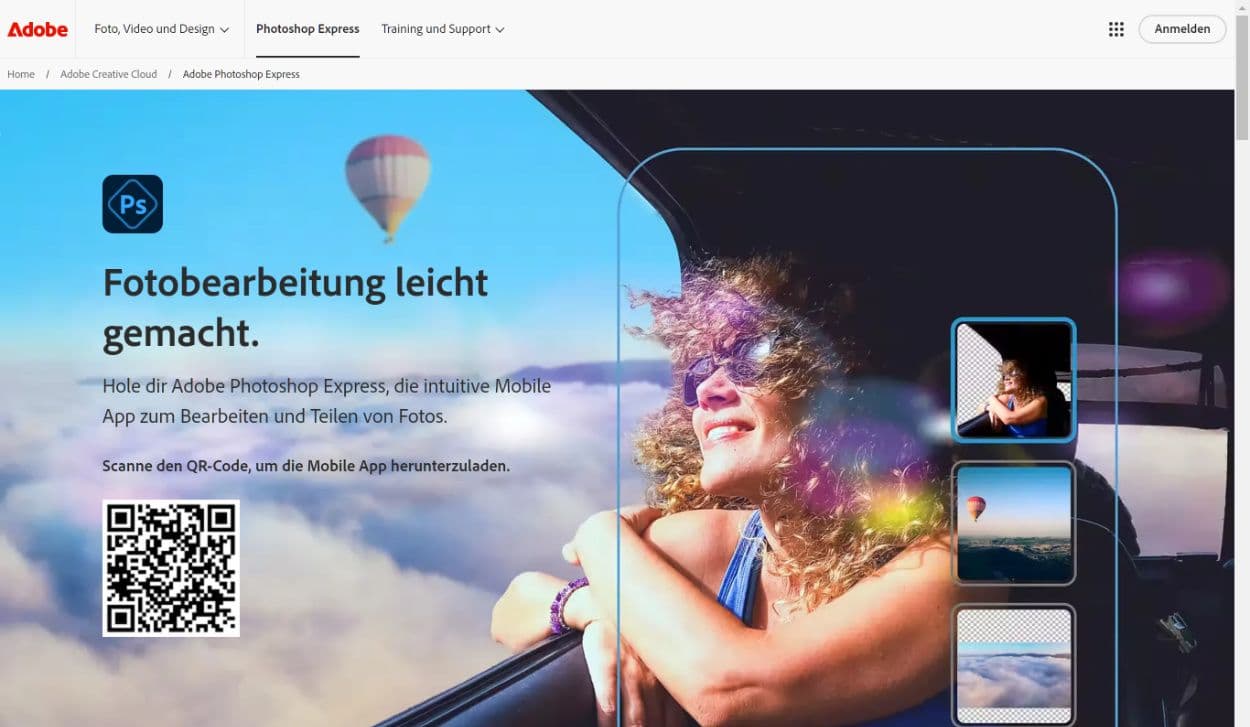 Adobe Photoshop Express - Kostenloses Bildbearbeitungsprogramm für mobil