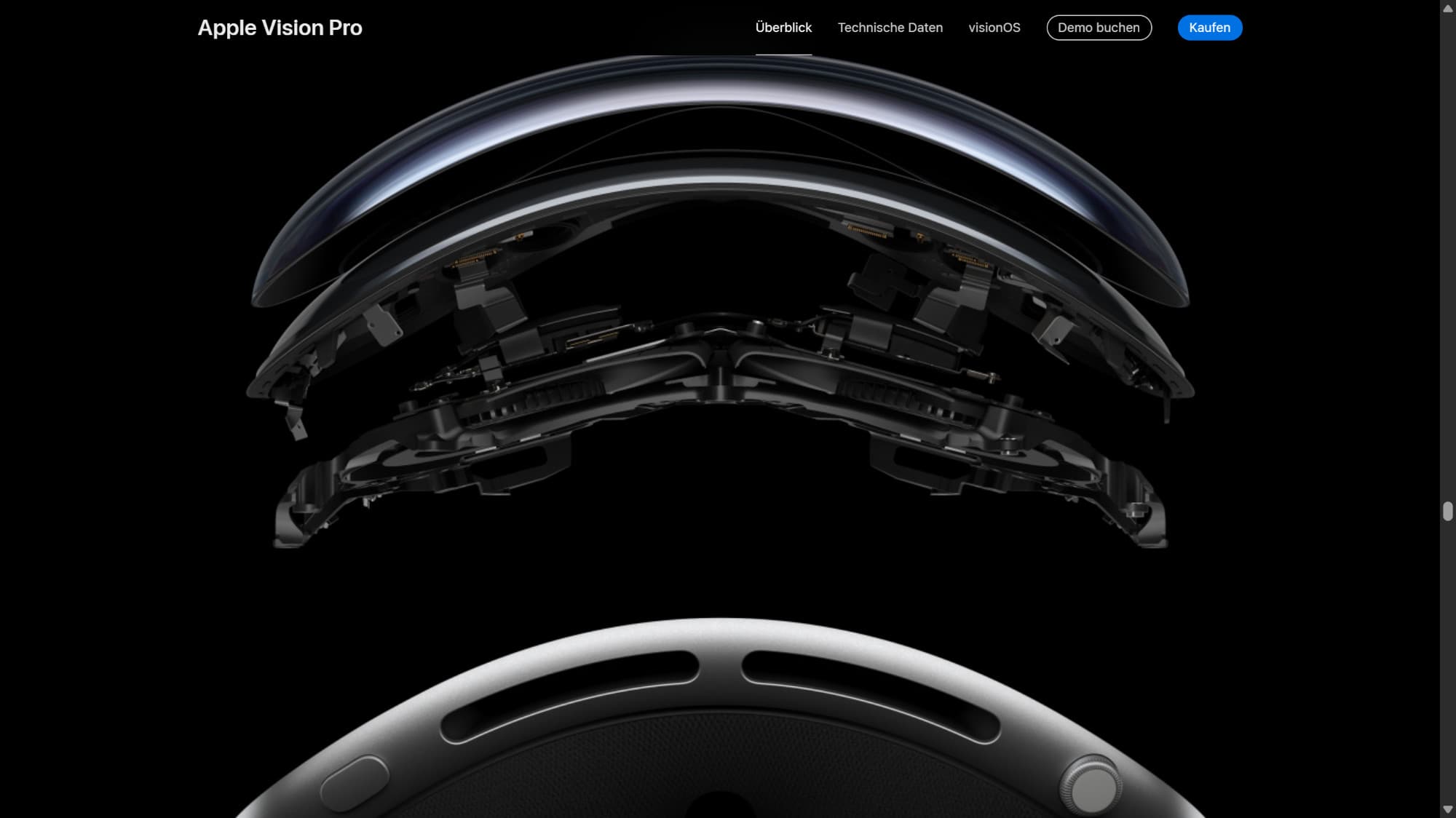 Screenshot apple vision pro als Beispiel für unkonventionelles Webdesign