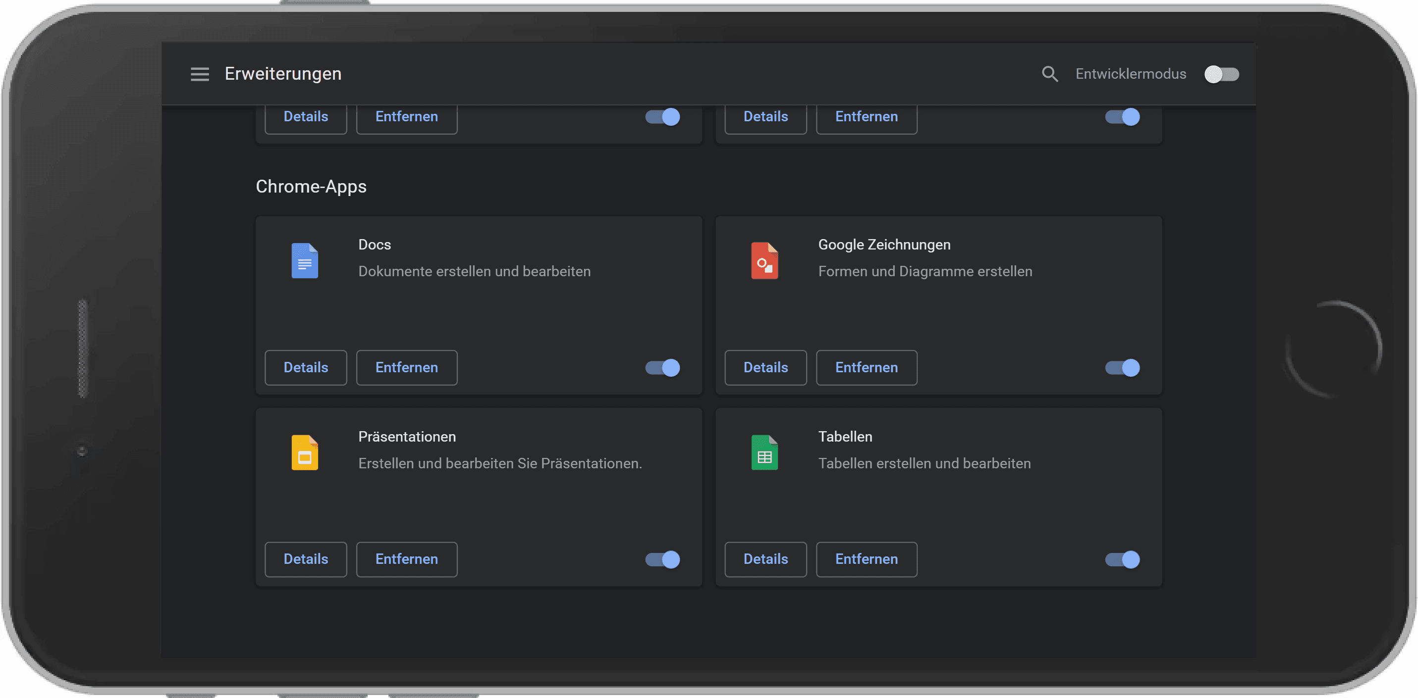 Chrome Erweiterungen Dark Theme