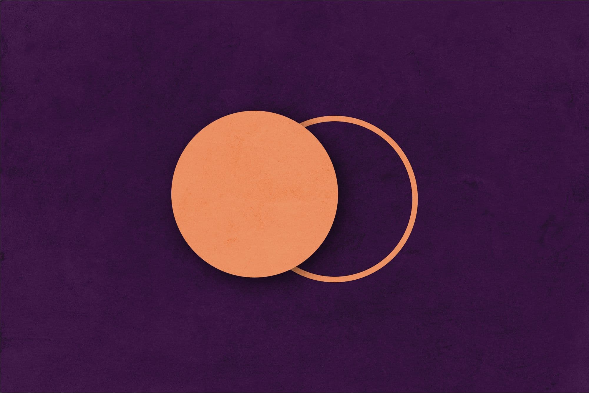 Ein Bild mit der Farbkombination Dunkles Pflaumenlila und Warmes Rostorange
