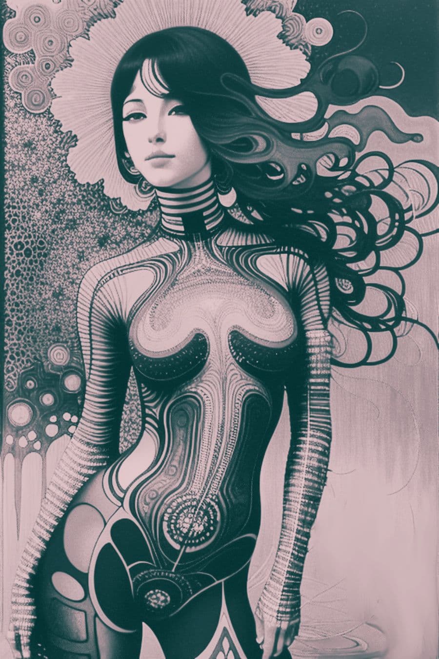 Digitale Illustration einer Frau für das Referenzprojekt 'Depression Ende' - Beispiel für die künstlerische Bildwelt des Webdesigns