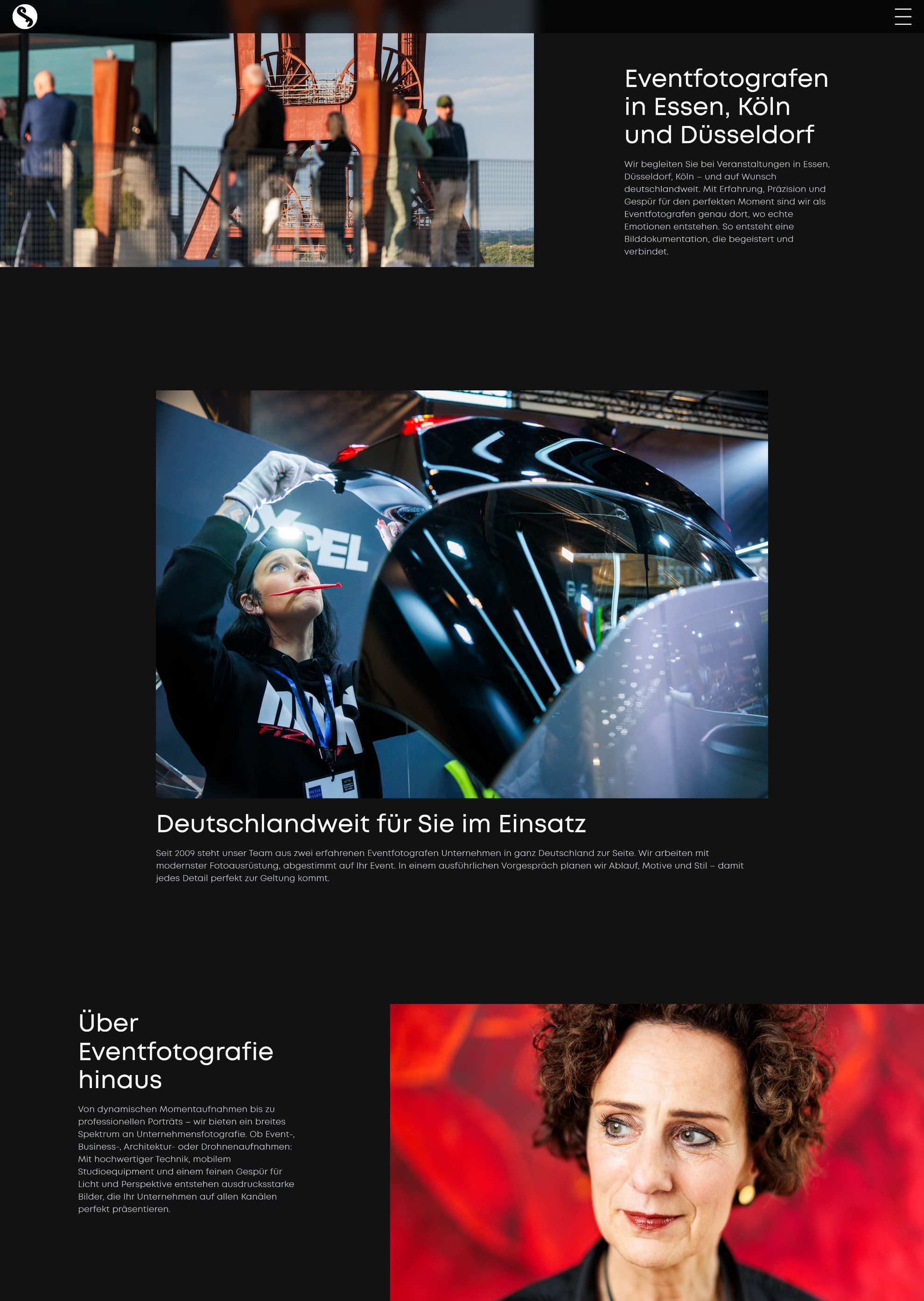 eventfotograf.in Screenshot der exovia website für die Eventfotografen