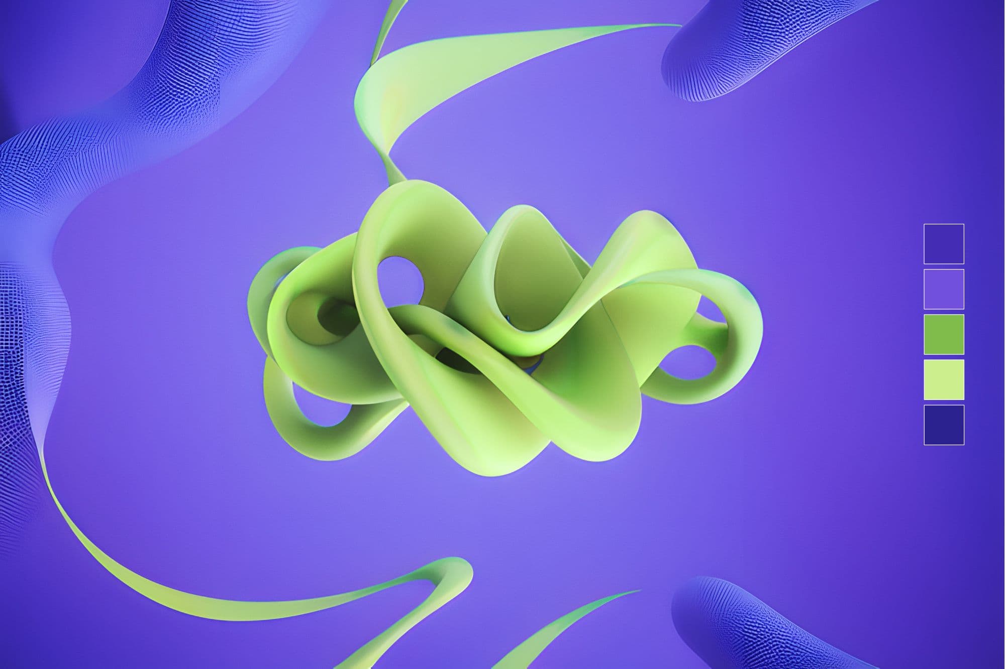 Farbkombination kräftiges Violett und frisches Limettengrün