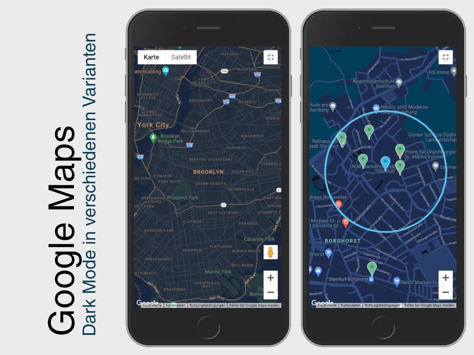 dark mode google maps