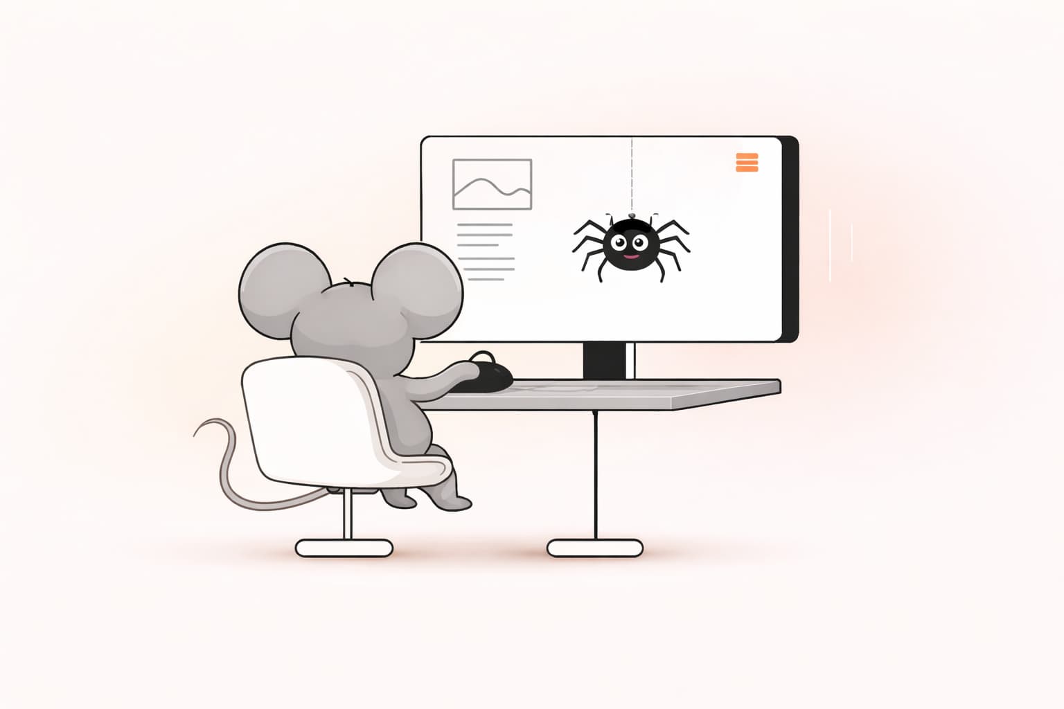 Illustration zur Erstellung einer neuen Website am Computer