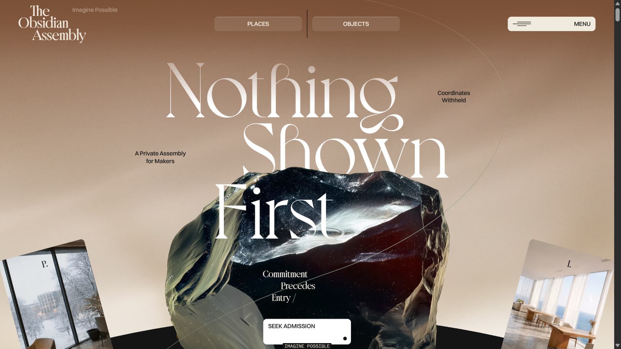 obsidianassembly.com ausgezeichnetes rasterbrechendes Layout mit 3D effekten