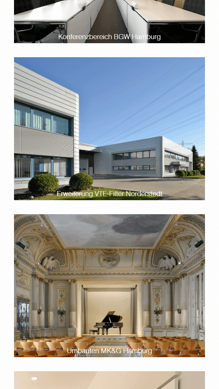 Projektgalerie mit Architekturfotos der Website-Referenz 'puma architekten' als Beispiel für die moderne Bildsprache des Webdesigns