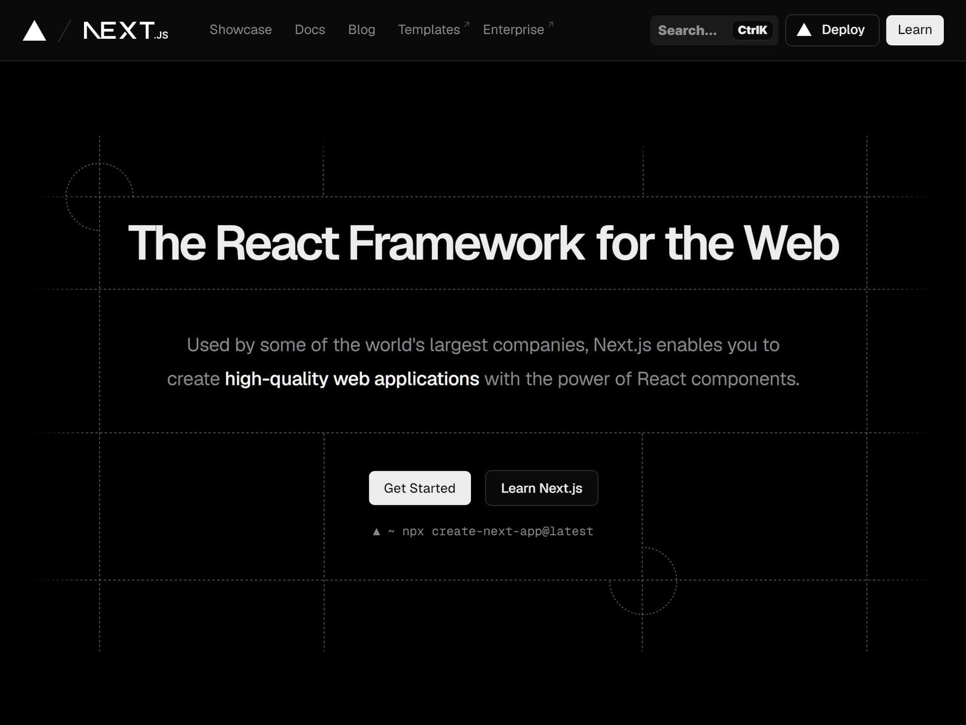 Screenshot von Next.js