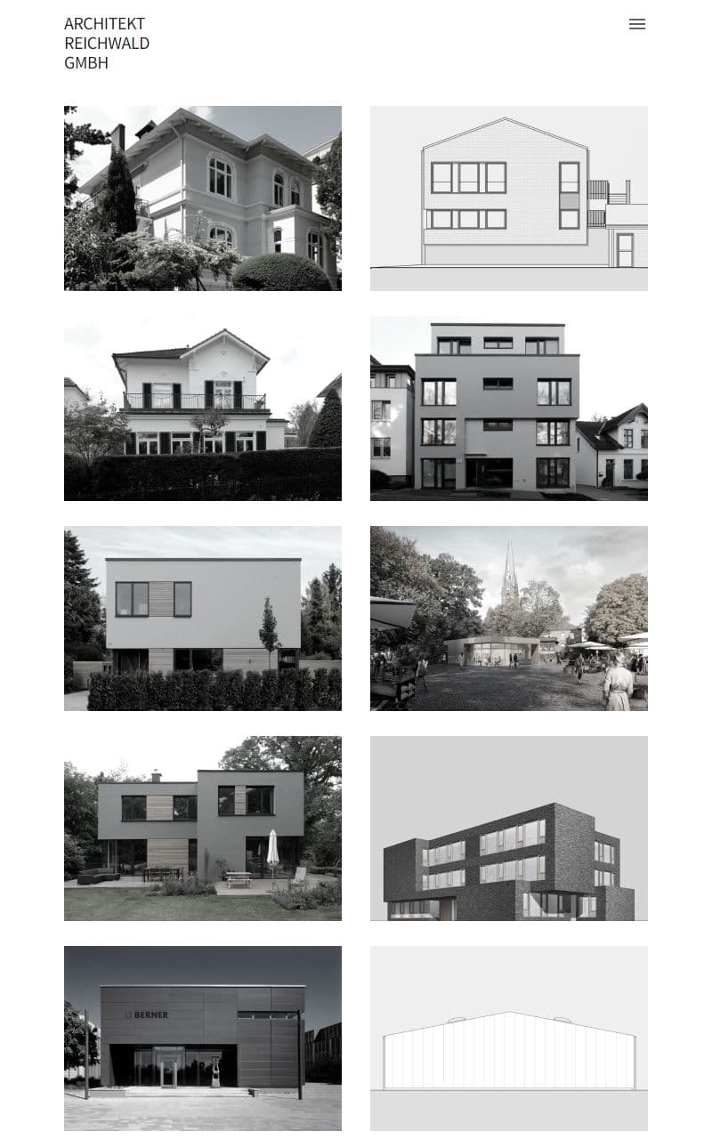 Webdesign-Referenz: Portfolio-Website für ein Architekturbüro mit Projektgalerie