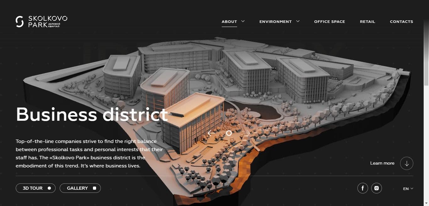 skolkovo park 3d website inspiration architektur