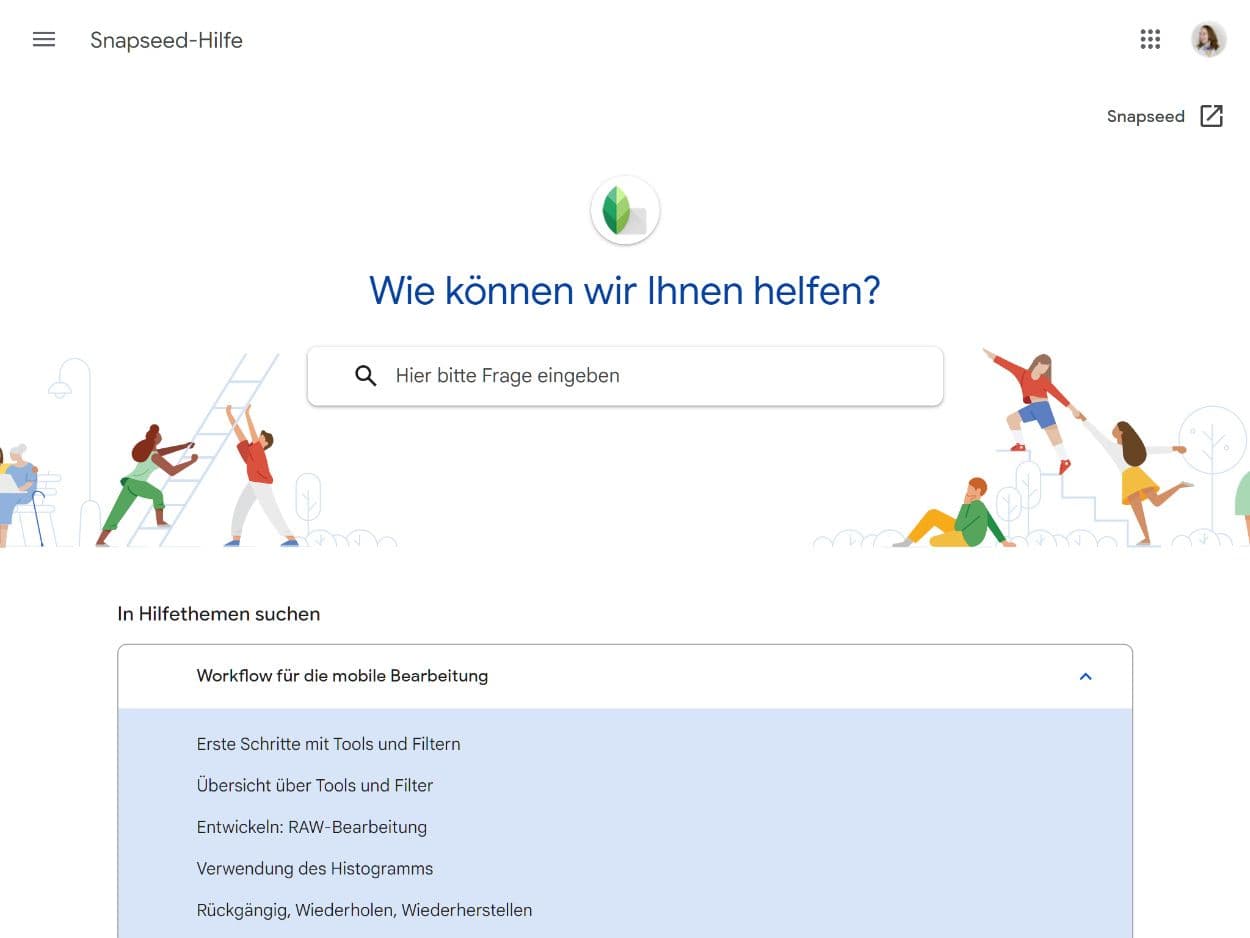 Snapseed - mobile Bildbearbeitungsprogramm