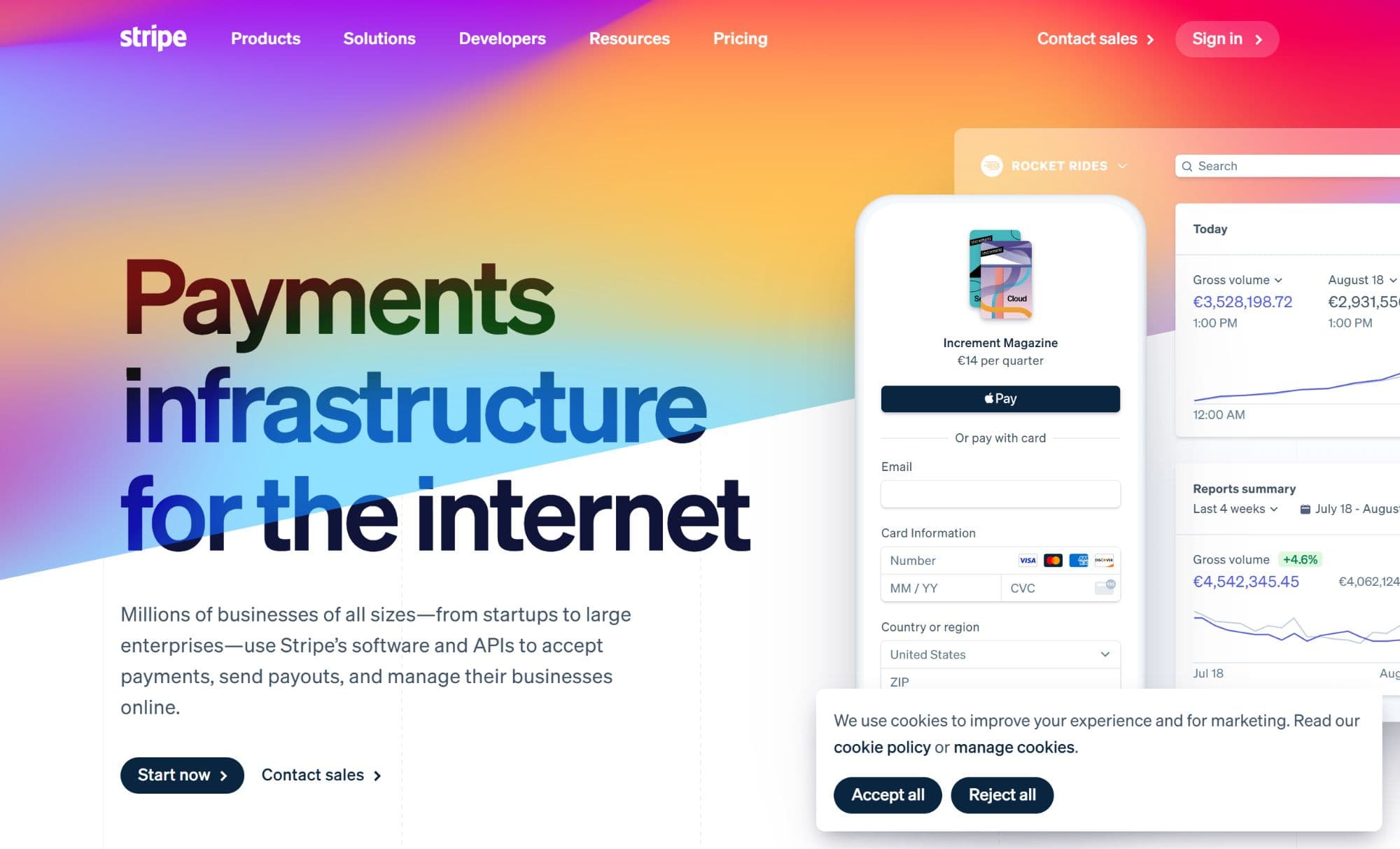 Screenshot Stripe Webtexturen im Webdesign