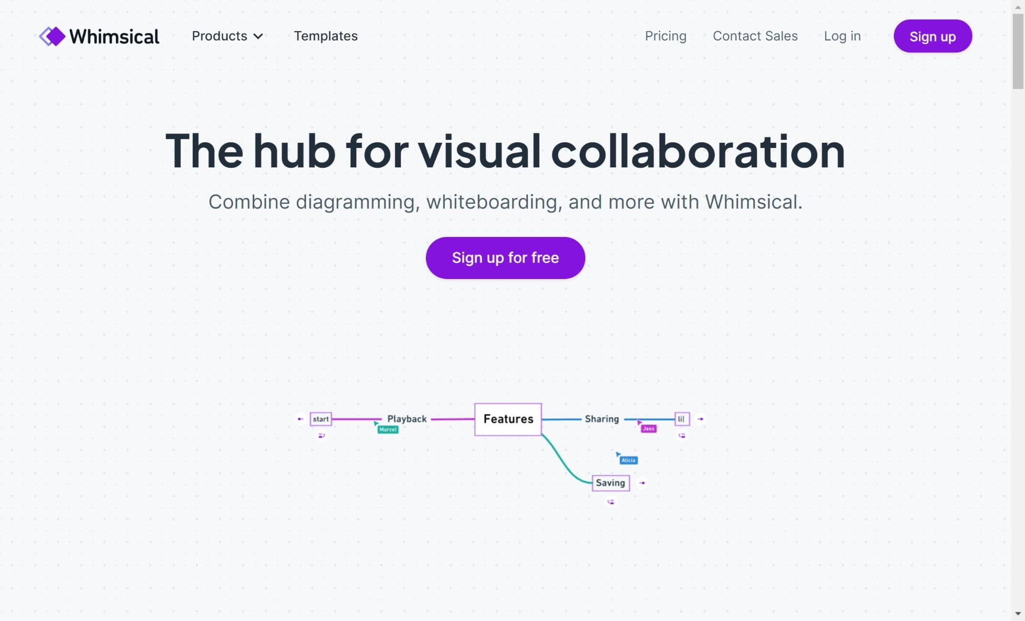 Screenshot whimsical.com Webdesign Trend Verspielte Sans-Serif Typo