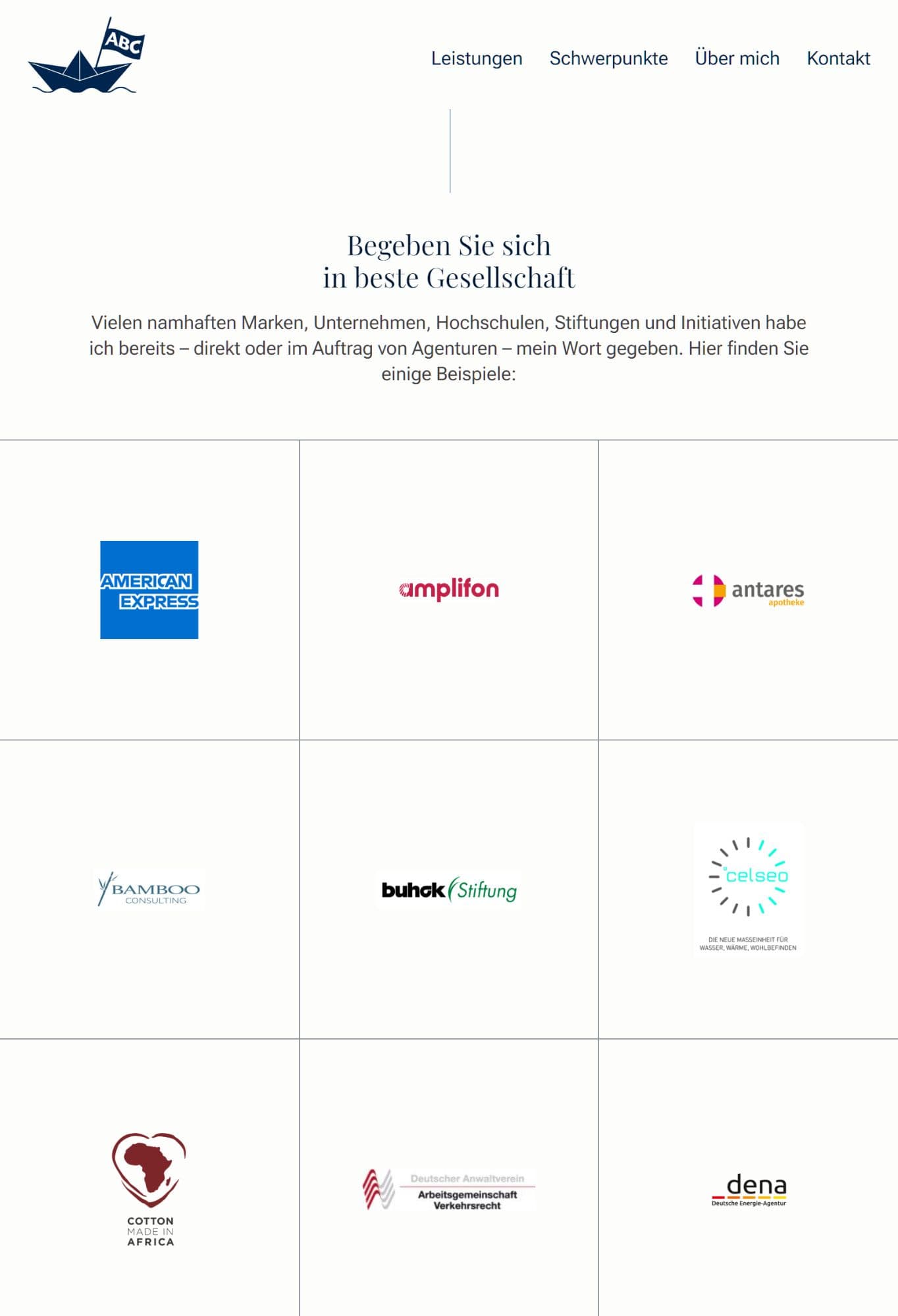 Webdesign einer Logogalerie