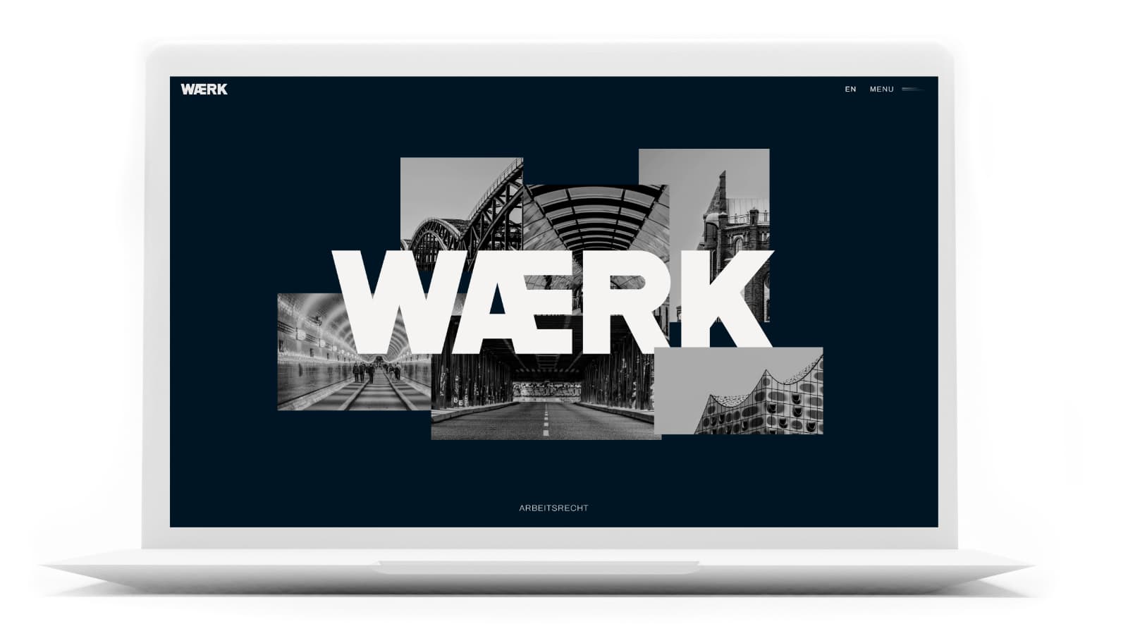 WAERK - Laptopansicht des neuen Webdesigns der Kanzlei für Arbeitsrecht aus Hamburg