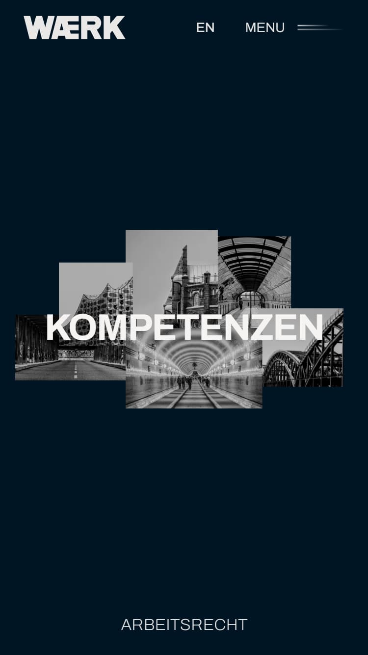 Screenshot der Kompentenz-Seite von WAERK