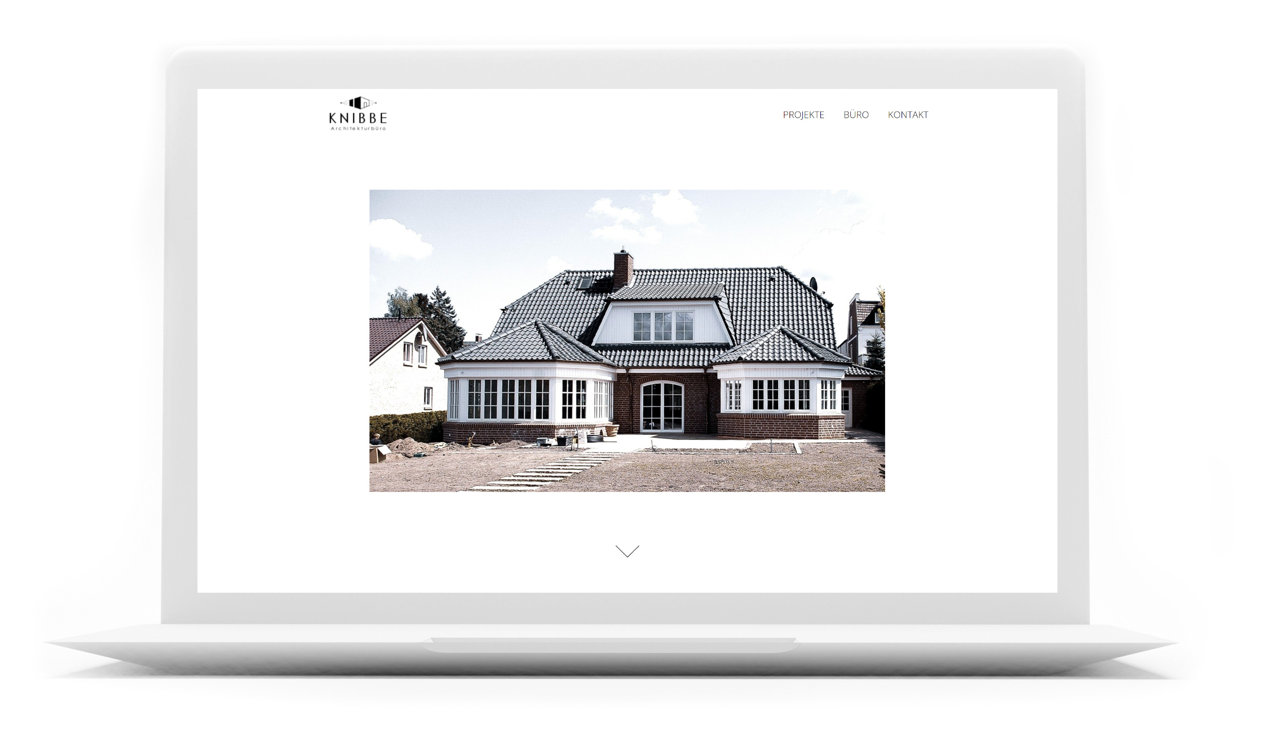 Knibbe Architekt Website Design auf Mac Book