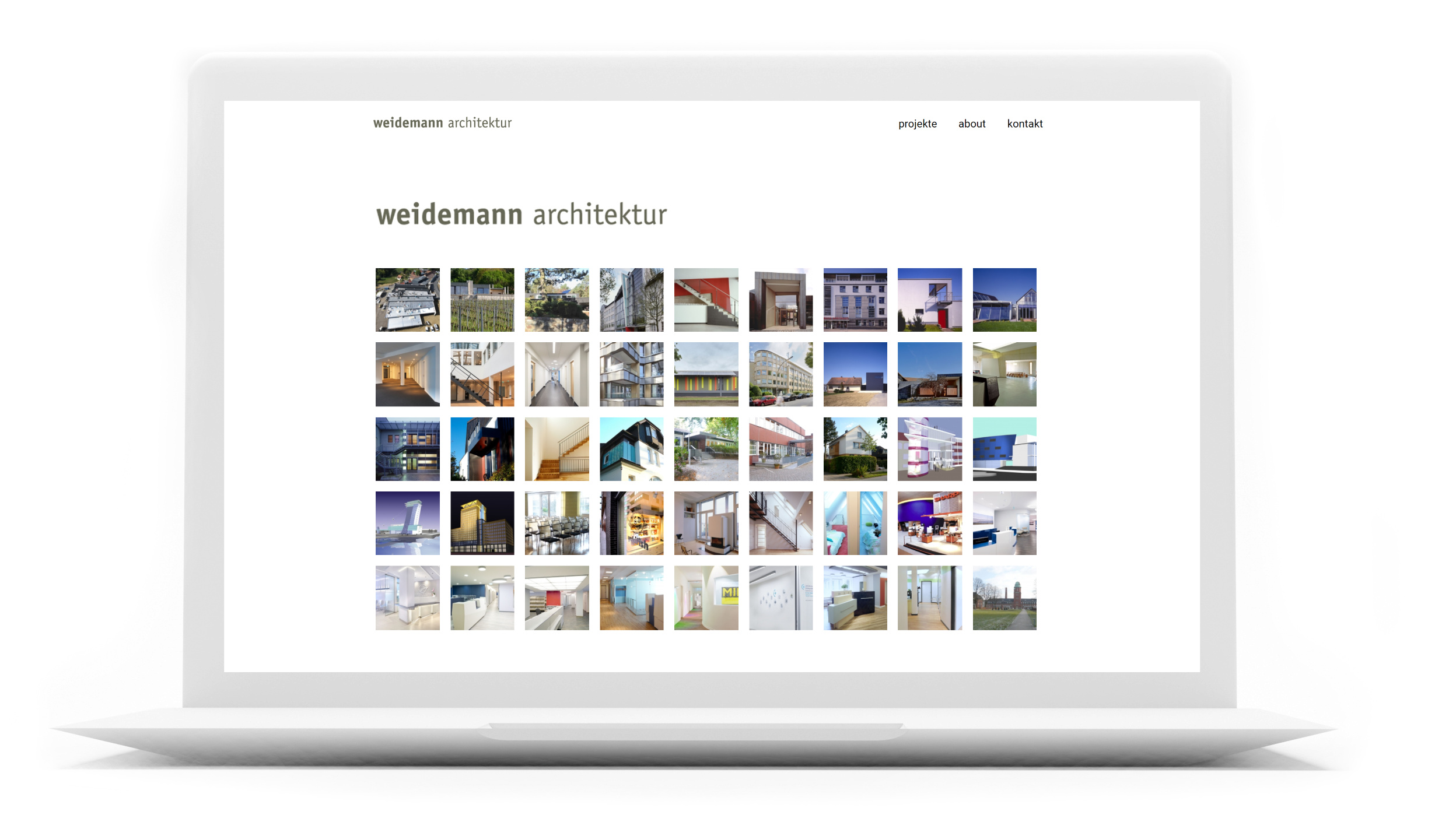 Websitedesign Weidemann Architekt auf Laptop