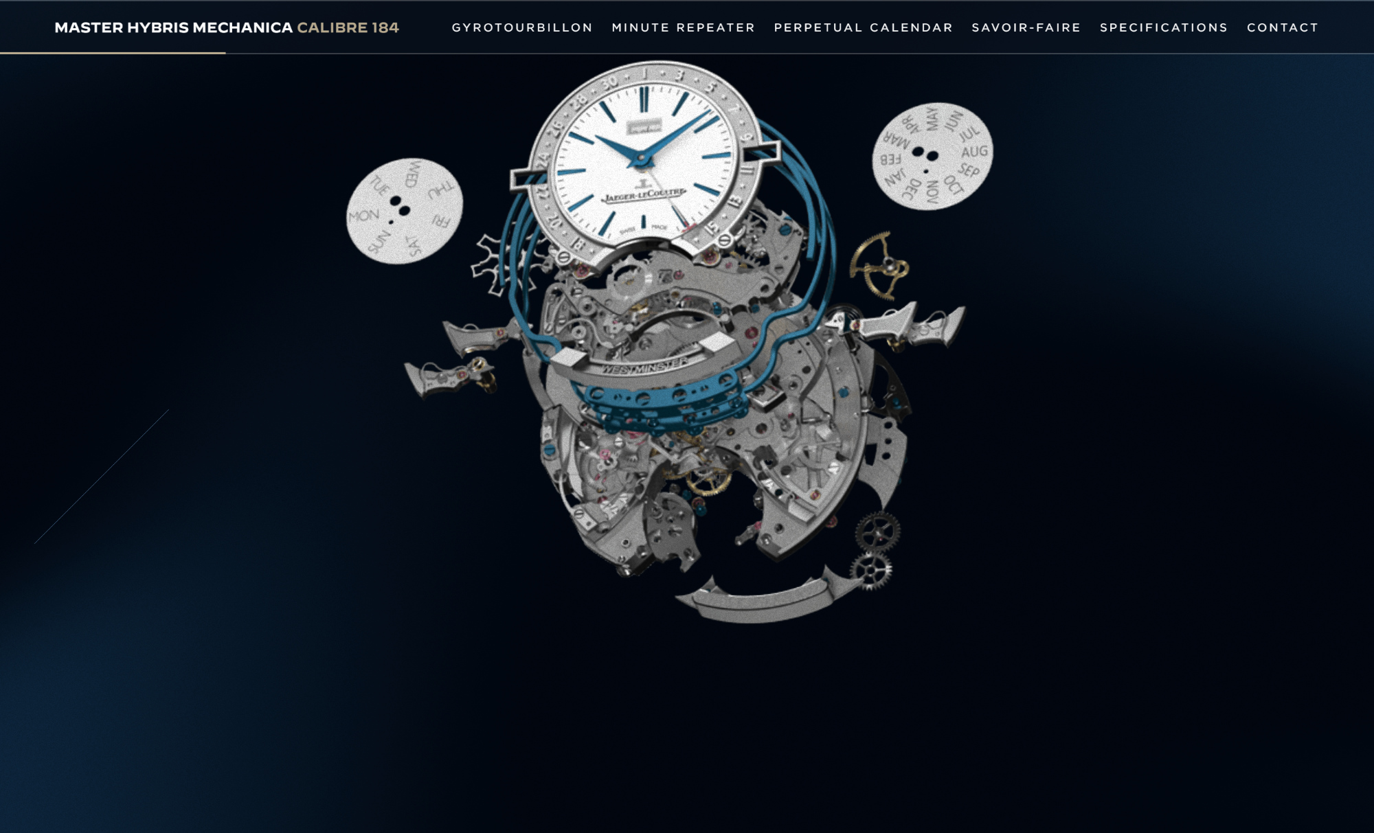 Screenshot von jaeger-lecoultre.com. Bewegte Bilder im Webdesign sind im Trend.
