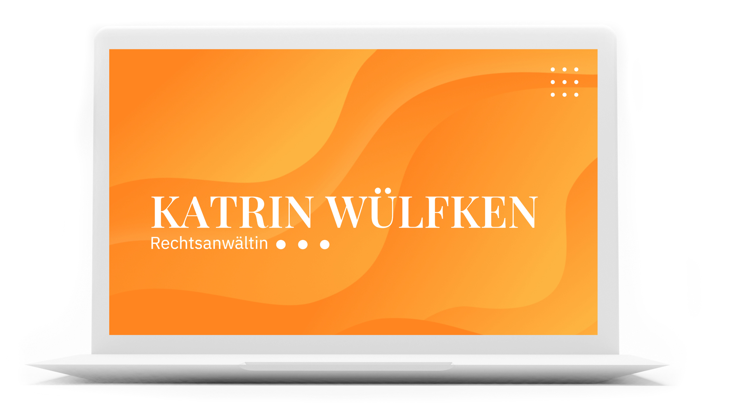 Katrin Wülfken Website auf Laptop
