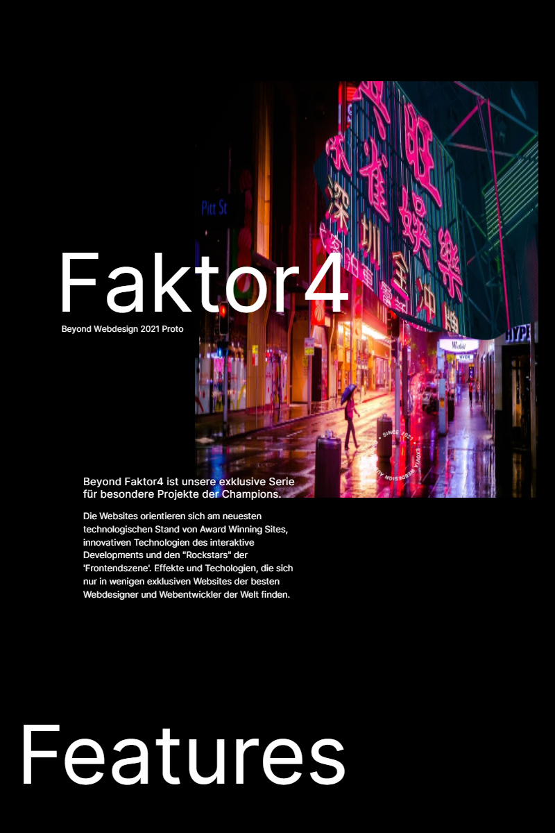 Screenshot Webdesign Konzept Factor 4