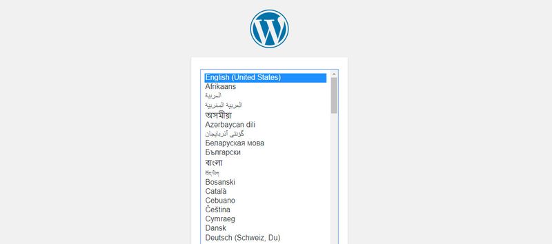 WordPress installieren sprachwahl