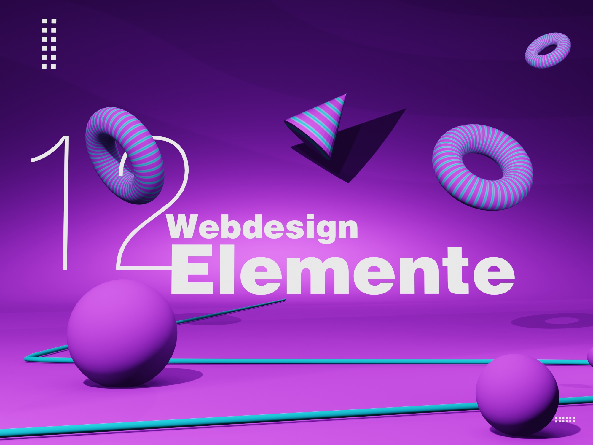 12 Webdesign Elemente - 3d Bild