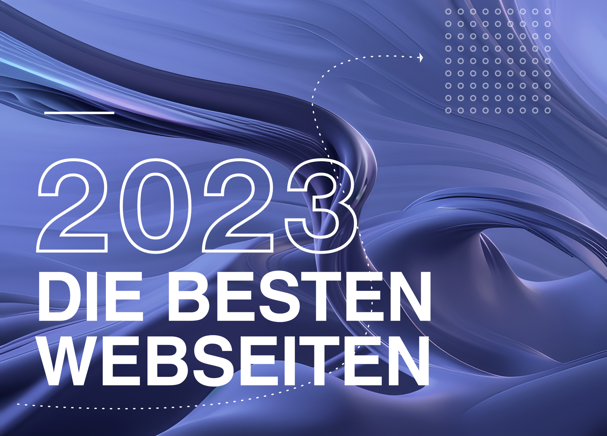 Liquider Hintergrund mit Aufschrift 2023 die besten Webseiten