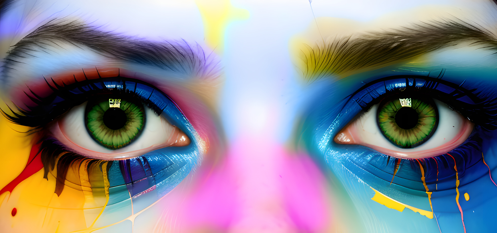 Farbpsychologie - Augen in Regenbogenfarben