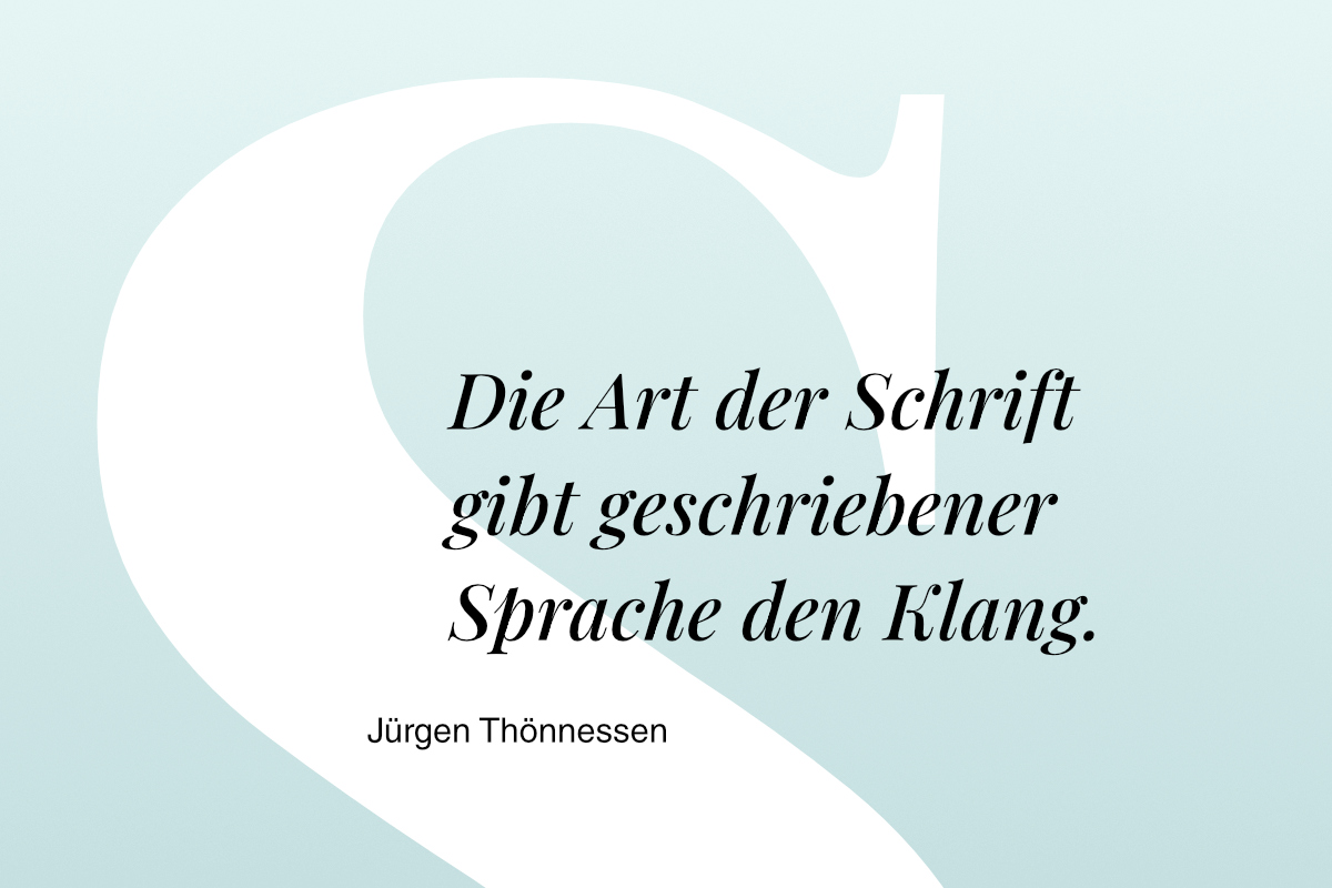Typografie Zitat Jürgen Thönnessen