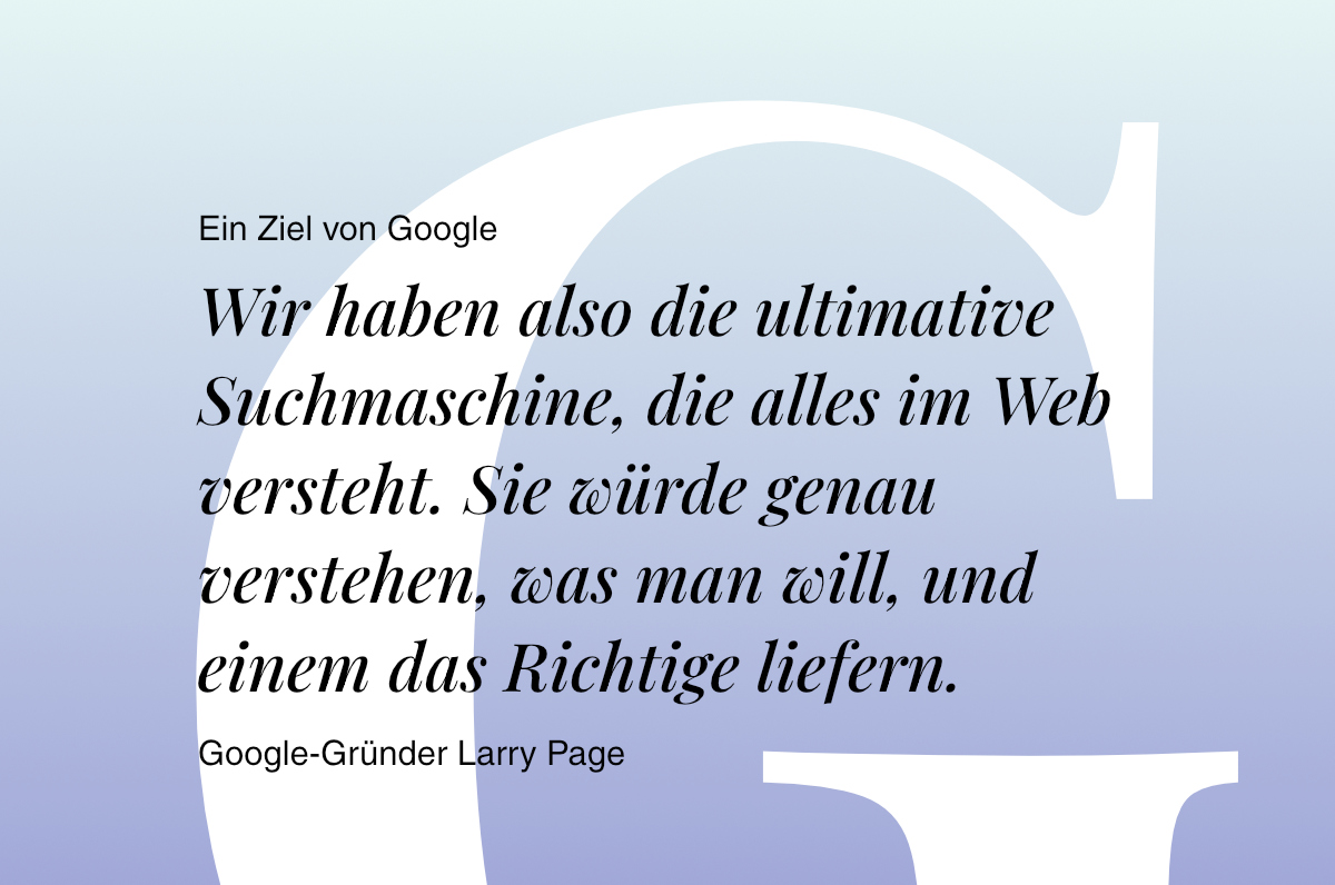 Suchmaschine Zitat von Google Gründer Larry Page