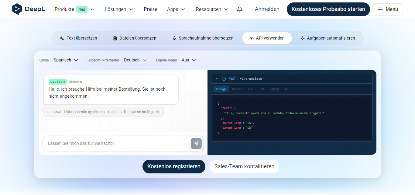 Deepl API zur Übersetzung Deiner Website