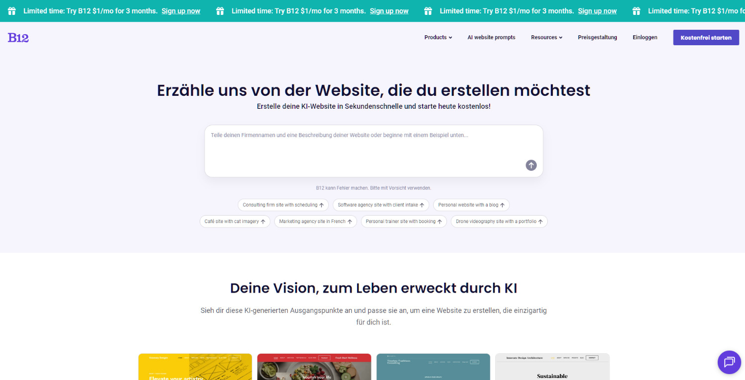 KI Website Builder B12