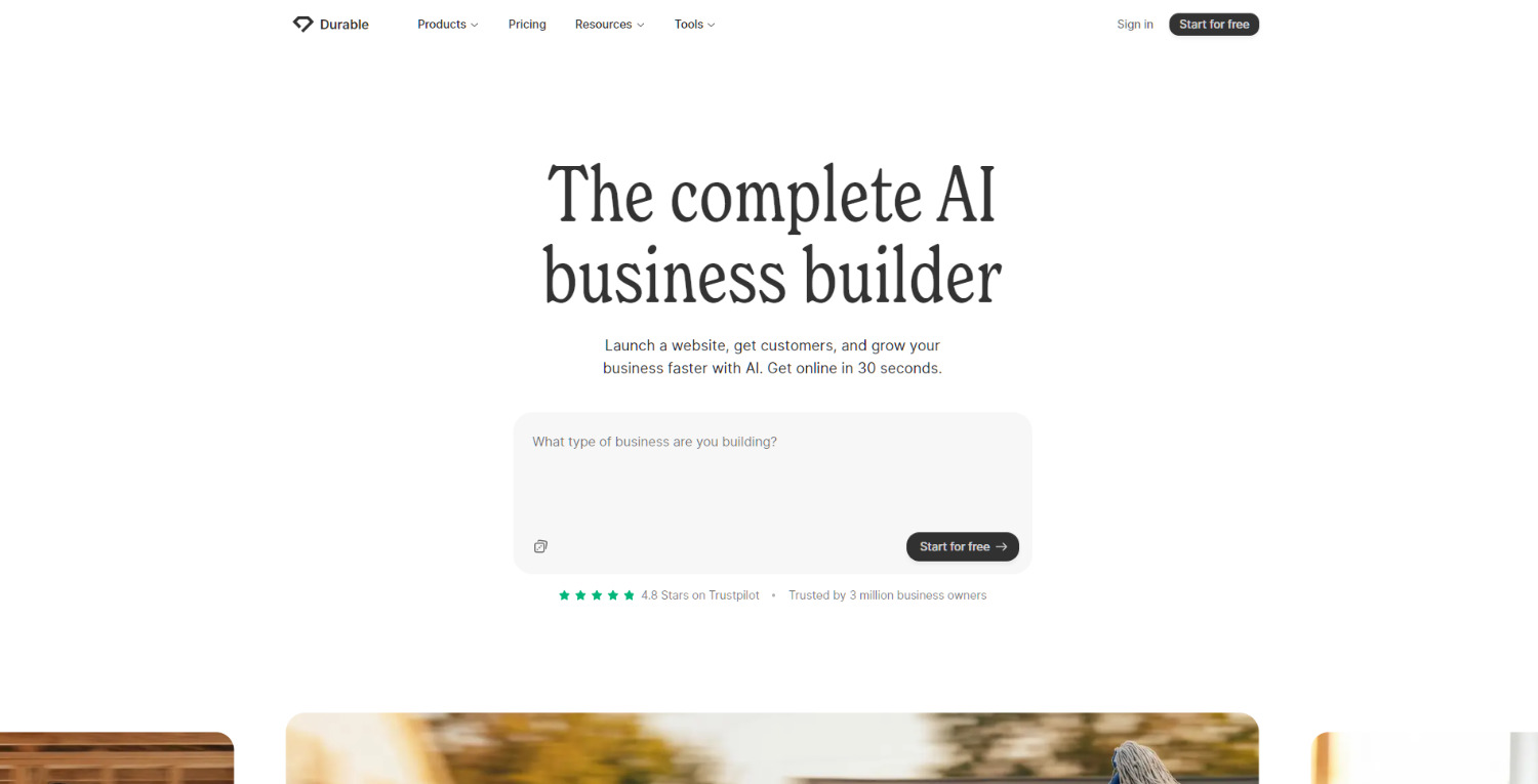 KI Website Builder durable